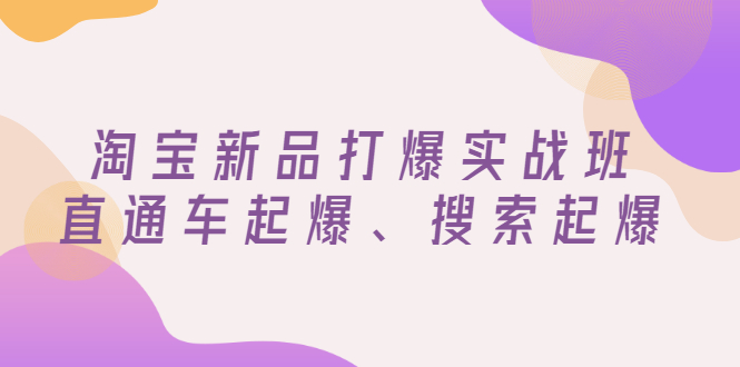 【副业项目3372期】淘宝新品打爆实战班（淘宝店铺如何增加流量和访客）-千图副业网