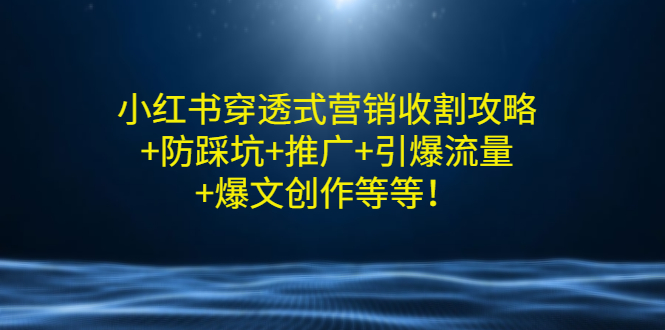 【副业项目3458期】小红书穿透式营销收割攻略+防踩坑+推广+引爆流量+爆文创作（小红书的营销方法策略）-千图副业网