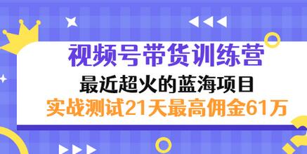 【副业项目3489期】视频号带货训练营，实战测试21天最高佣金61W（视频号带货怎么做）-千图副业网