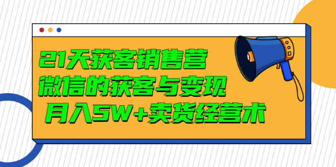 【副业项目3530期】微信营销的方法和技巧：21天获客销售营，带你破解微信的获客与变现-千图副业网