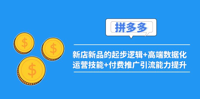 【副业项目4181期】2022拼多多：新店新品的起步逻辑+高端数据化运营技能+付费推广引流能力提升-千图副业网