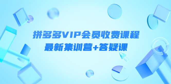 【副业项目4426期】某社群·拼多多VIP会员收费课程，最新集训营+答疑课-价值3299元-千图副业网