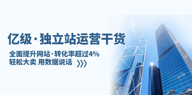 【副业项目5408期】亿级·独立站运营干货：全面提升网站·转化率超过4%，轻松大卖 用数据说话-千图副业网
