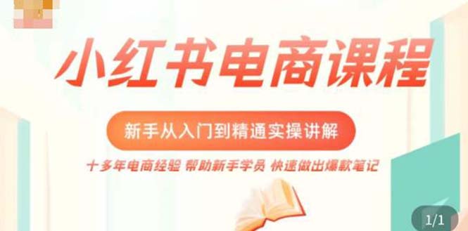 【副业项目5223期】小红书电商新手入门到精通实操课，从入门到精通做爆款笔记，开店运营-千图副业网