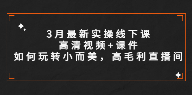 【副业项目5675期】3月最新实操线下课高清视频+课件，如何玩转小而美，高毛利直播间-千图副业网