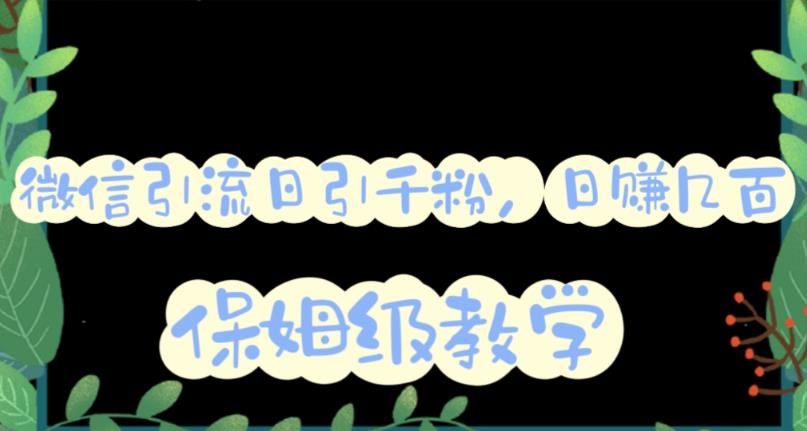 【副业项目6091期】微信互推圈半自动引流方案，矩阵操作日引千人思路【详细视频教程】-千图副业网