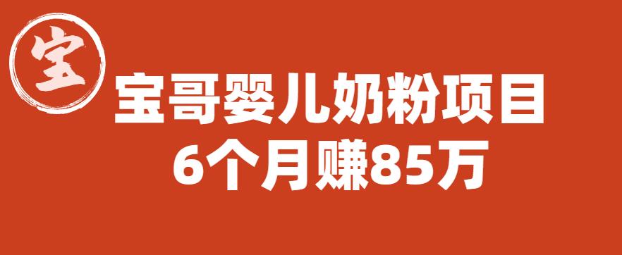 【副业项目6416期】宝哥婴儿奶粉项目，6个月赚85w【图文非视频】【揭秘】-千图副业网