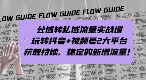 【副业项目7222期】公域转私域流量实战课，玩转抖音+视频号2大平台，获取持续，稳定的新增流量-千图副业网