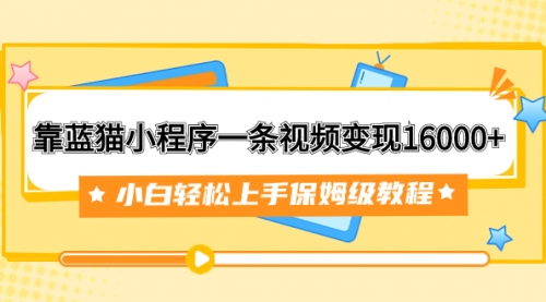 【副业项目7909期】靠蓝猫小程序一条视频变现16000+小白轻松上手保姆级教程（附166G资料素材）-千图副业网