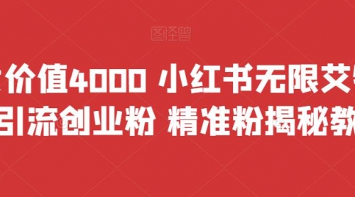 【副业项目7956期】价值4000 小红书无限艾特暴力引流创业粉 精准粉揭秘教程-千图副业网