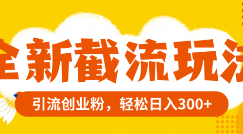 【副业项目8262期】全新截流玩法，精准引流创业粉，轻松日入300+-千图副业网