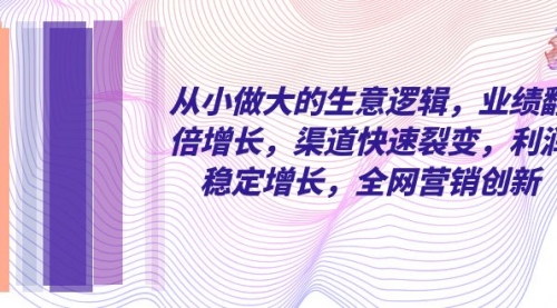 【副业项目8292期】从小做大的生意逻辑，业绩翻倍增长，渠道快速裂变，利润稳定增长-千图副业网