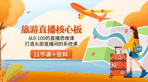 【副业9030期】旅游-直播核心板，从0-100的直播思维课，打造头部直播间的系统课-千图副业网