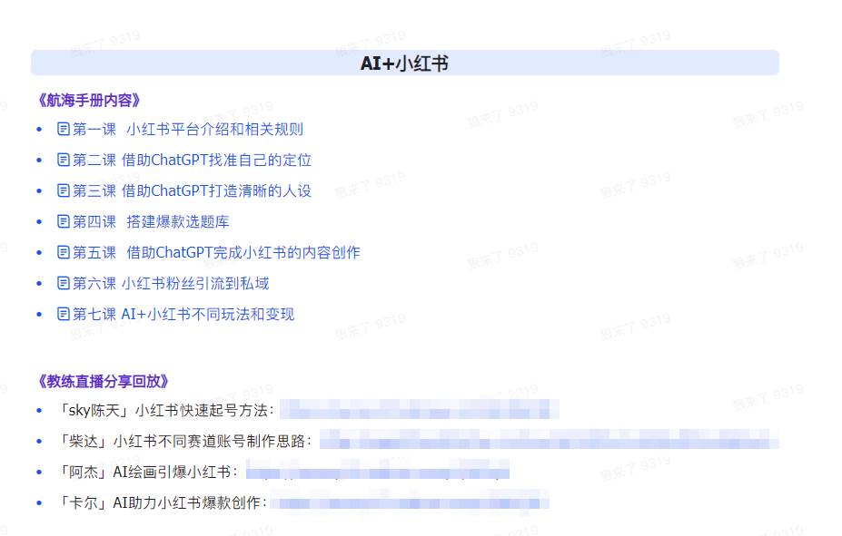 图片[3]-AI破局手册+教练分享合集：AI提示词/AI+小红书 /AI+公众号/AI+绘画/AI编程-千图副业网