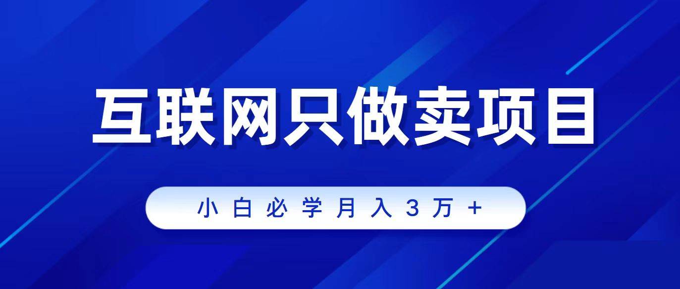 互联网的尽头就是卖项目，被割过韭菜的兄弟们必看！轻松月入三万以上！-千图副业网