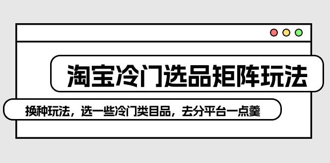 淘宝冷门选品矩阵玩法：换种玩法，选一些冷门类目品，去分平台一点羹-千图副业网