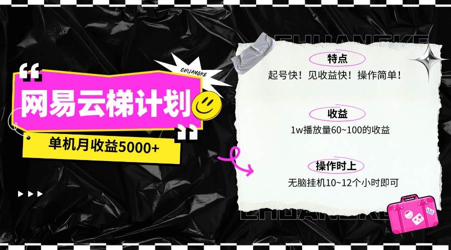 最新网易云梯计划网页版，单机月收益5000+！可放大操作-千图副业网