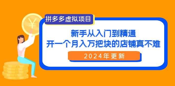 拼多多虚拟项目：入门到精通，开一个月入万把块的店铺 真不难（24年更新）-千图副业网