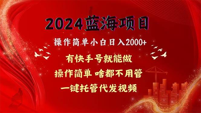 2024蓝海项目，网盘拉新，操作简单小白日入2000+，一键托管代发视频，…-千图副业网