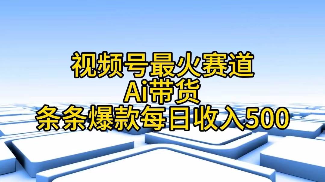 视频号最火赛道——Ai带货条条爆款每日收入500-千图副业网
