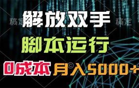 解放双手,脚本运行,0成本月入5000+-千图副业网