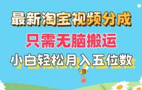 最新淘宝视频分成,只需无脑搬运,小白也能轻松月入五位数,可矩阵批量...-千图副业网