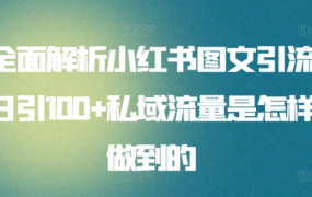 全面解析小红书图文引流日引100私域流量是怎样做到的-千图副业网