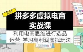 拼多多虚拟电商实战课:虚拟资源选品+运营,高利润虚拟玩法(更新14节)-千图副业网