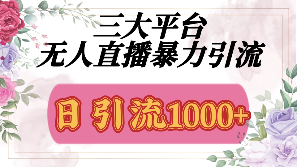 抖音，快手，视频号全平台通用，无人直播引流法，利用图片,模板,整套话术挂机全天支持矩阵操作，无限设备多开，超暴力引流，1000+高质量精准创业粉-千图副业网