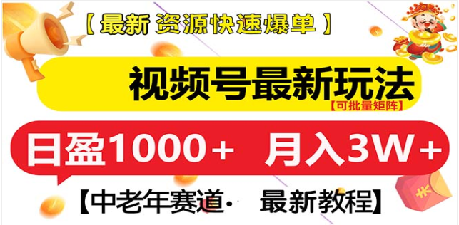 视频号独家玩法，老年养生赛道，无脑搬运爆款视频，日入1000+-千图副业网