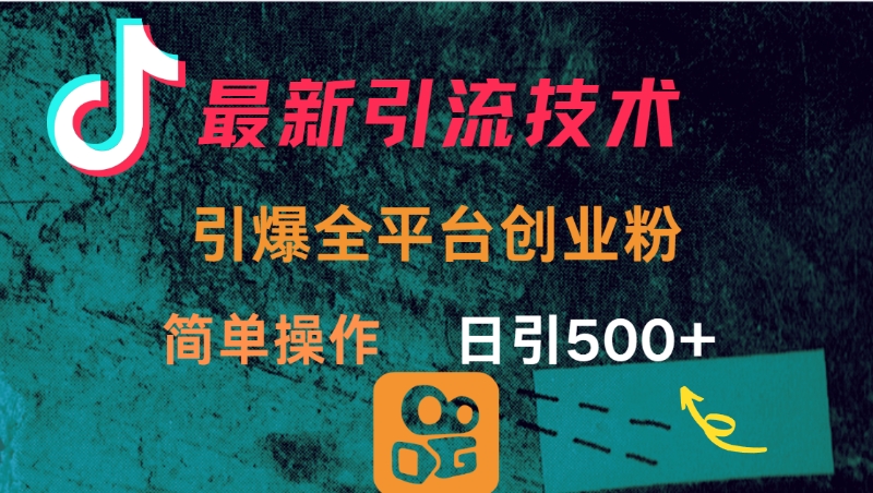 最新引流方法，引爆全平台创业粉操作简单，日引300＋-千图副业网