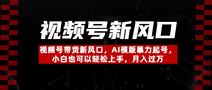 视频号带货新风口，AI模版暴力起号，小白也可以轻松上手，月入过万-千图副业网