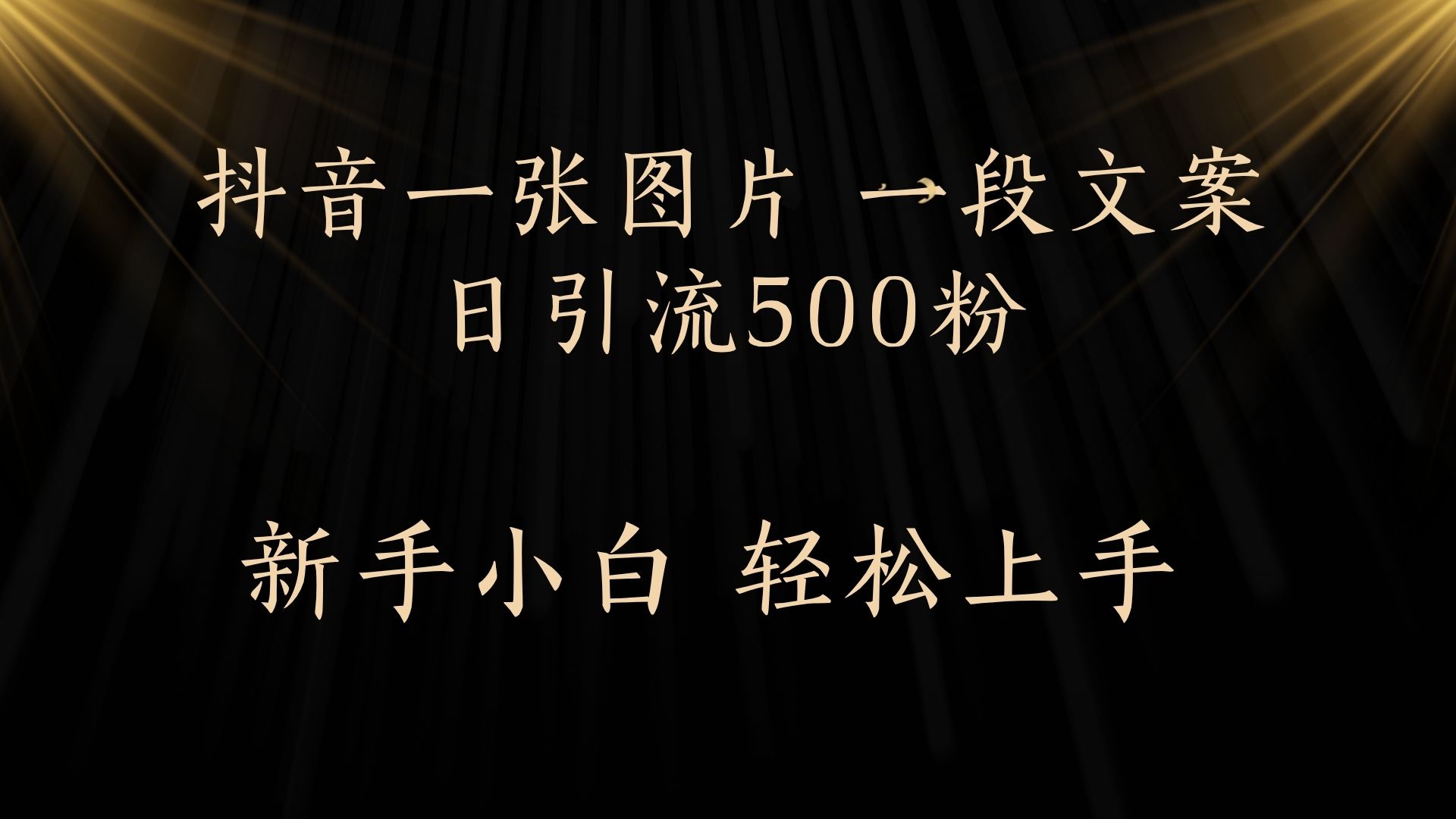 每天2分钟，抖音一张图片 一段文案日引流500粉-千图副业网