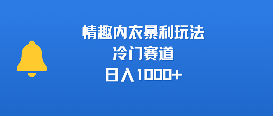 情趣内衣暴利玩法，冷门赛道，日入1000+-千图副业网