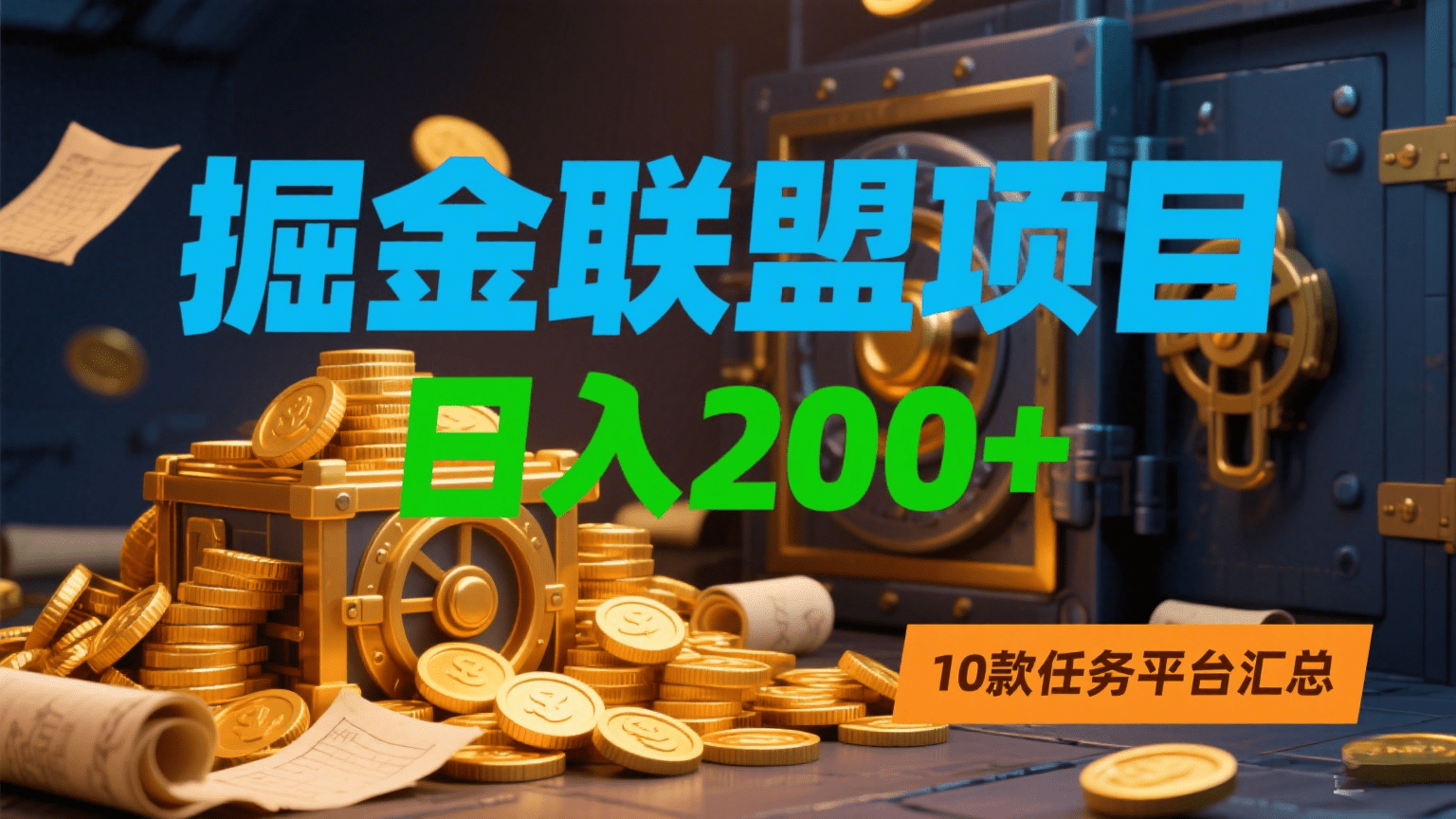 掘金联盟项目，日入200+，10款任务平台汇总-千图副业网