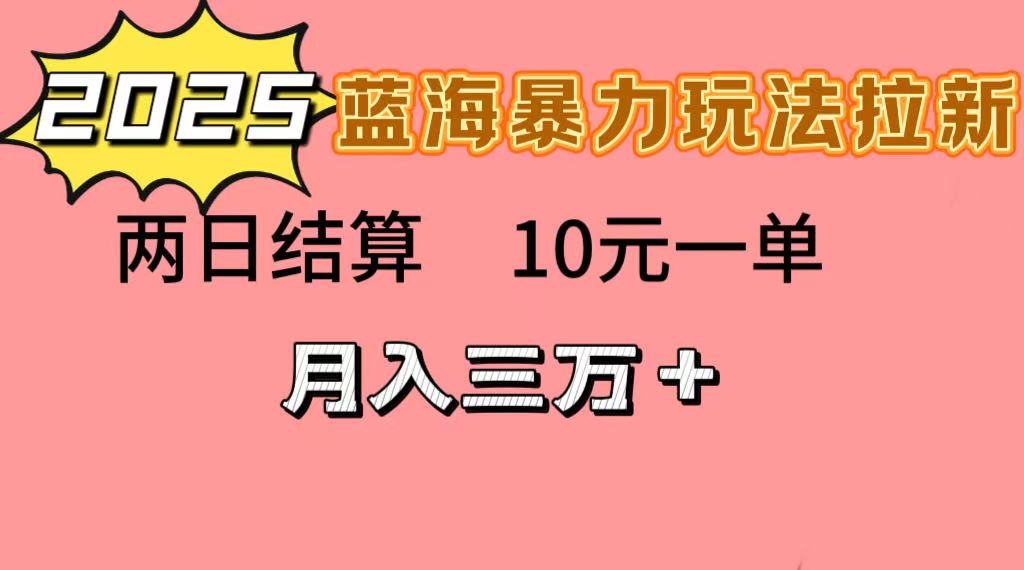 蓝海暴力拉新项目，10元一单，两日结算，月入3w➕-千图副业网