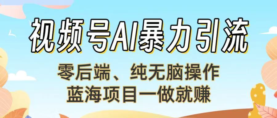 视频号AI暴力引流：零后端、纯无脑操作，蓝海项目一做就赚！【下面那个链接失效了】-千图副业网