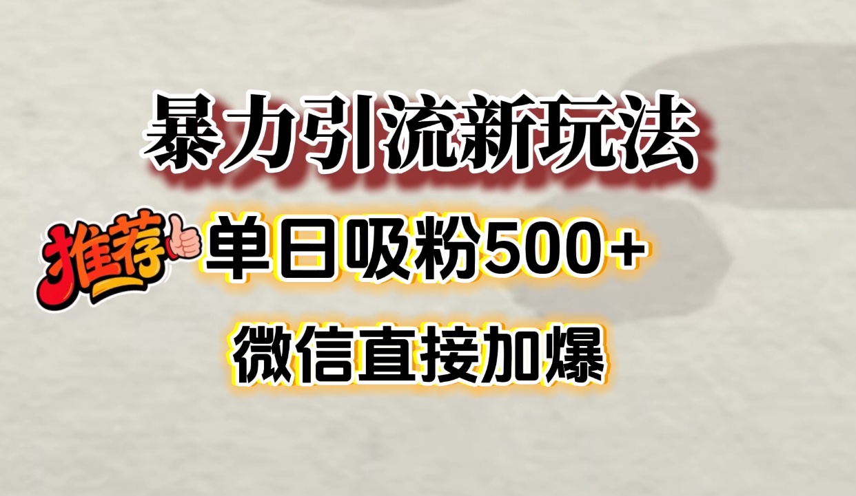微信加爆的引流超级方法，单日吸粉500➕-千图副业网