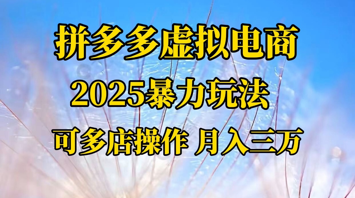 拼多多虚拟电商，不囤货不垫资的虚拟电商-千图副业网