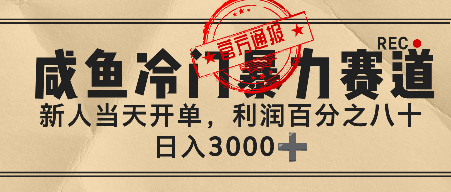闲鱼，冷门暴力赛道，一单 80%利润，新人轻松日入 3000+-千图副业网